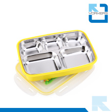 5 divisores Caja de almuerzo colorida de acero inoxidable Bento for Kids Food Container